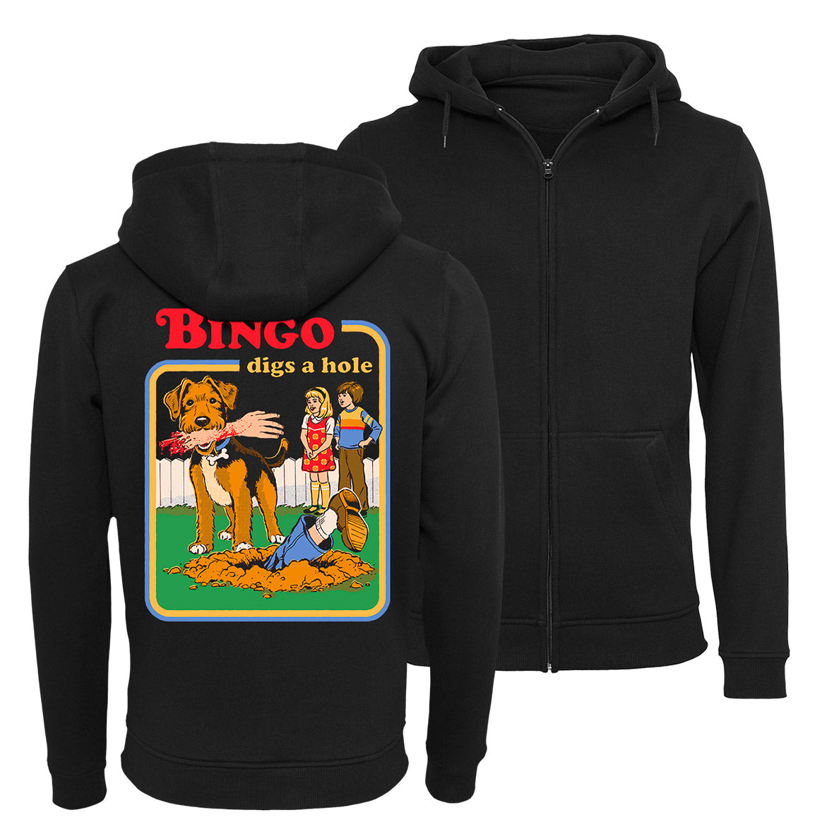 Steven Rhodes - Bingo Digs A Hole - Zip-Hoodie