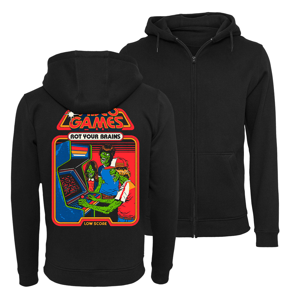 Steven Rhodes - Video Games root your brains - Zip Hoodie – Steven Rhodes  Shop