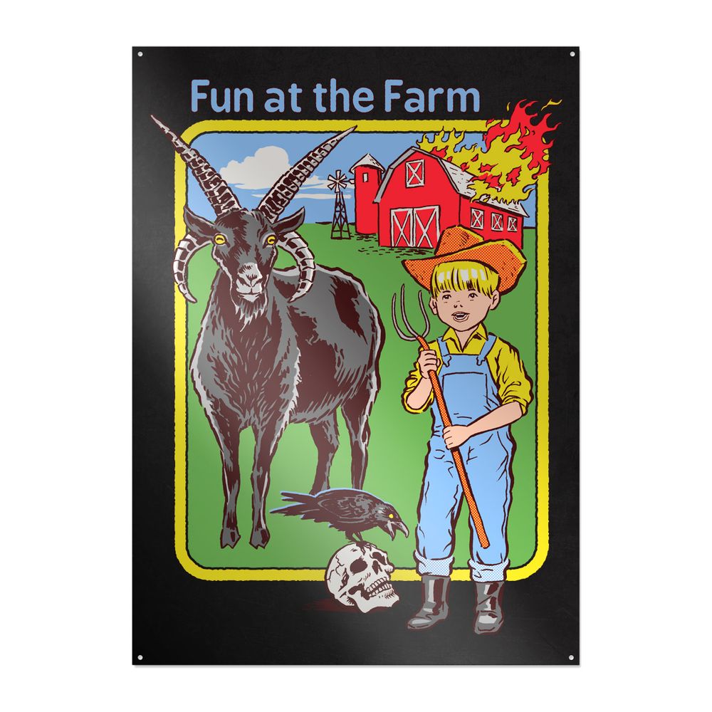 Steven Rhodes - Fun at the Farm - Metallschild
