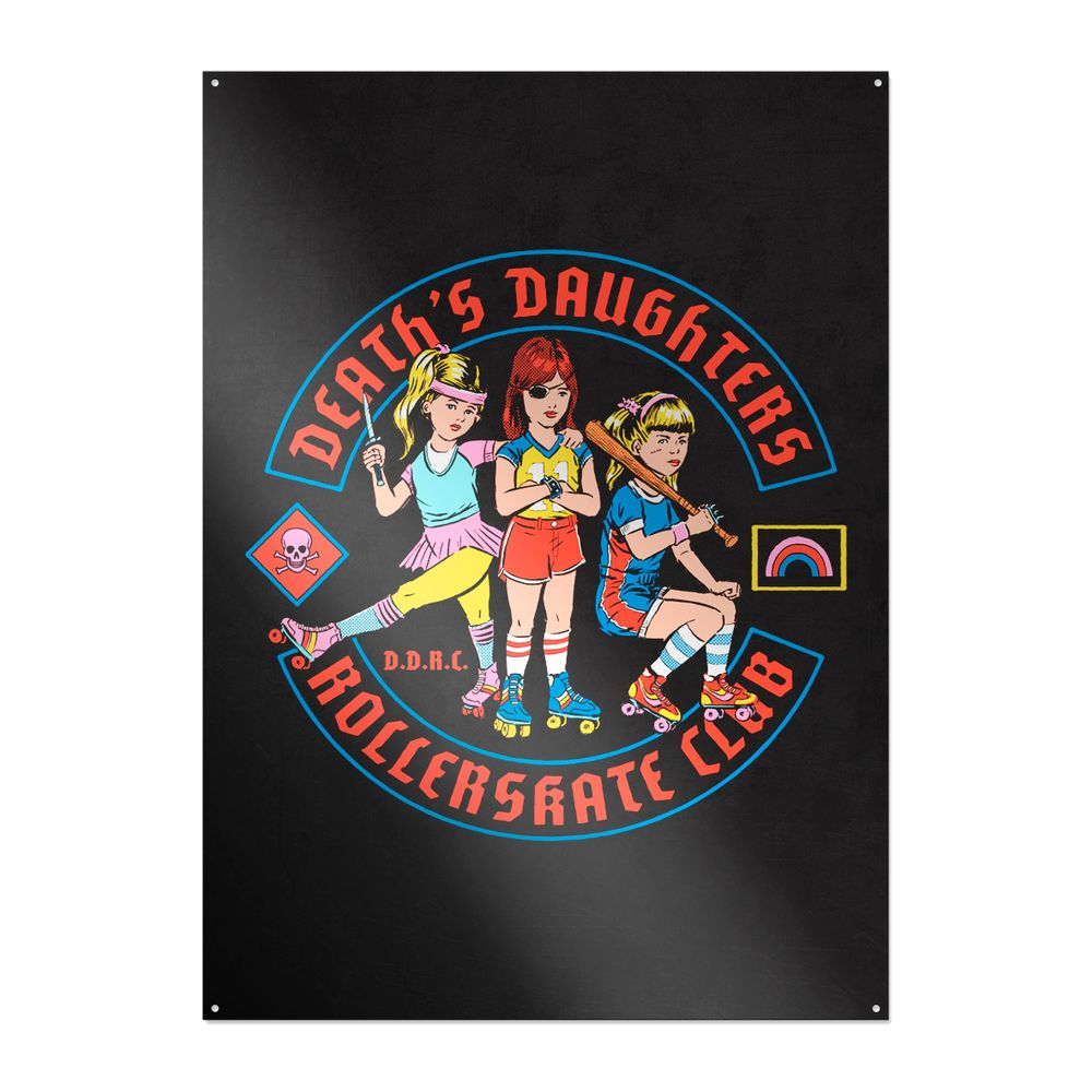 Steven Rhodes - Death' Daughters Rollerskate Club - Metallschild