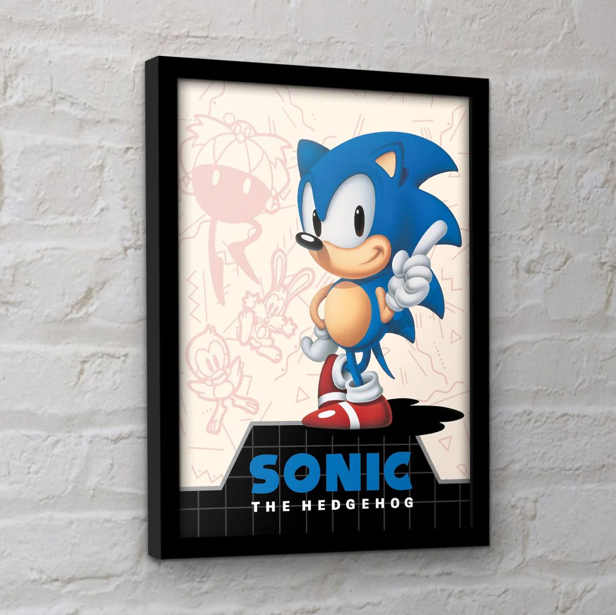 Sonic - Megadrive Cover - Gerahmter Kunstdruck