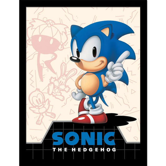 Sonic - Megadrive Cover - Gerahmter Kunstdruck