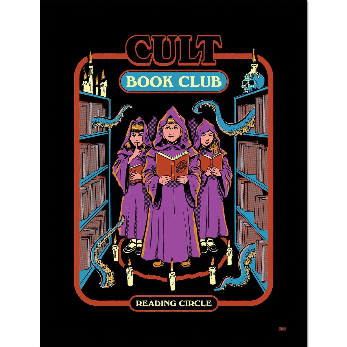 Steven Rhodes - Cult Book Club - Gerahmter Kunstdruck