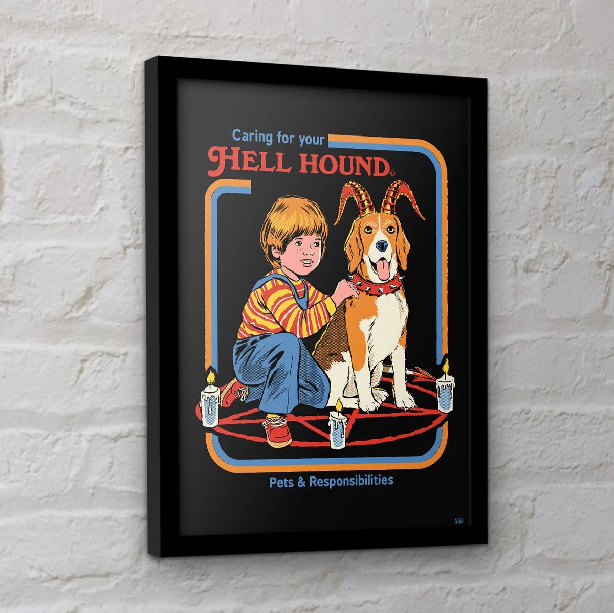 Steven Rhodes - Caring for your hell hound - Gerahmter Kunstdruck