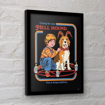 Steven Rhodes - Caring for your hell hound - Gerahmter Kunstdruck