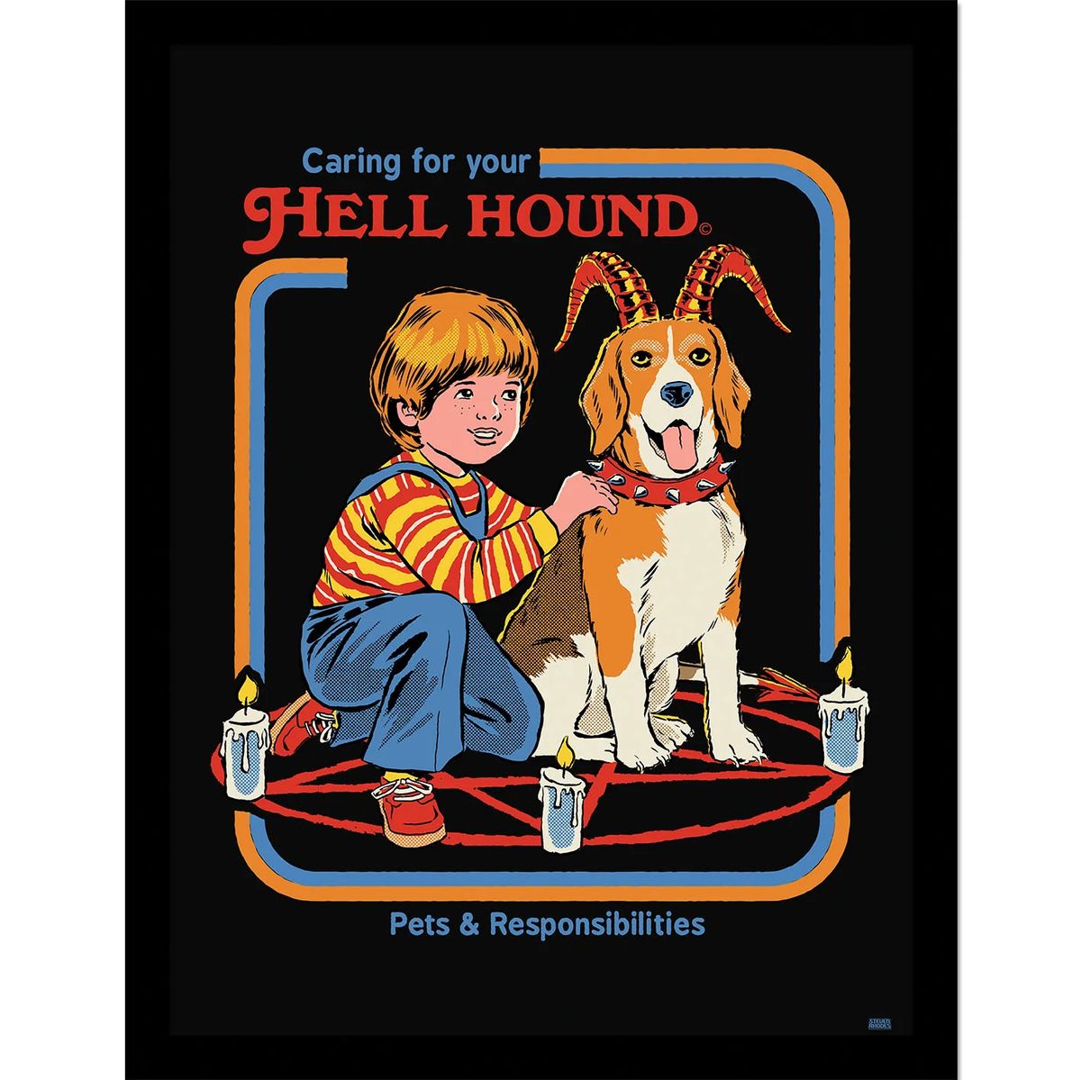 Steven Rhodes - Caring for your hell hound - Gerahmter Kunstdruck