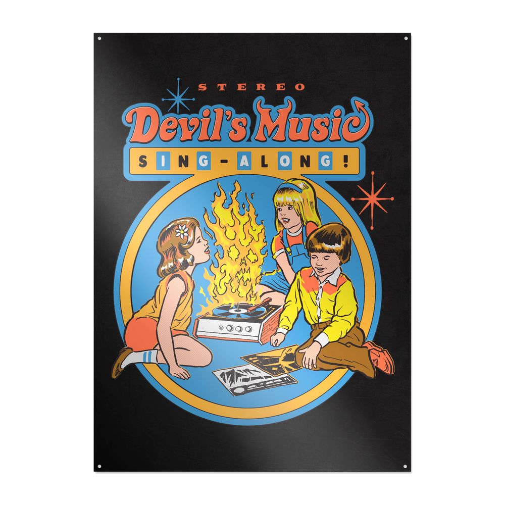 Steven Rhodes - Devil's Music Sing-Along - Metal Sign.
