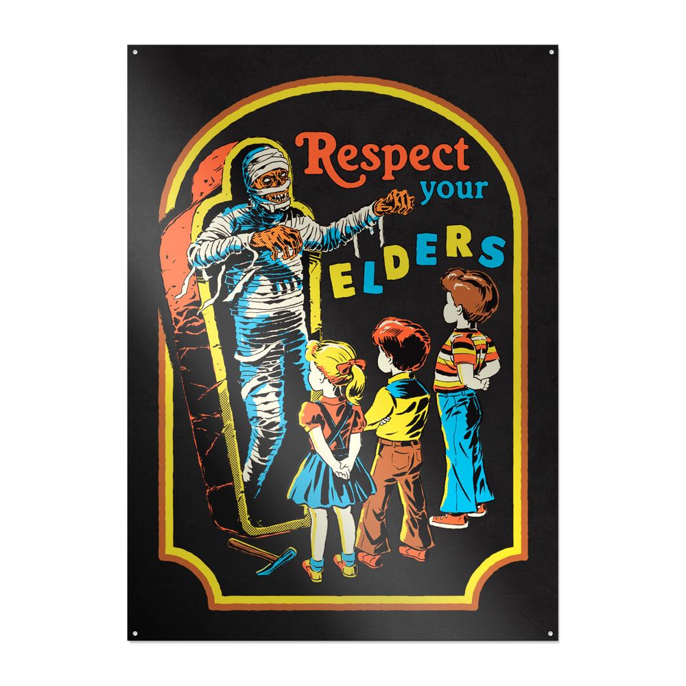 Steven Rhodes - Respect Your Elders - metal sign.